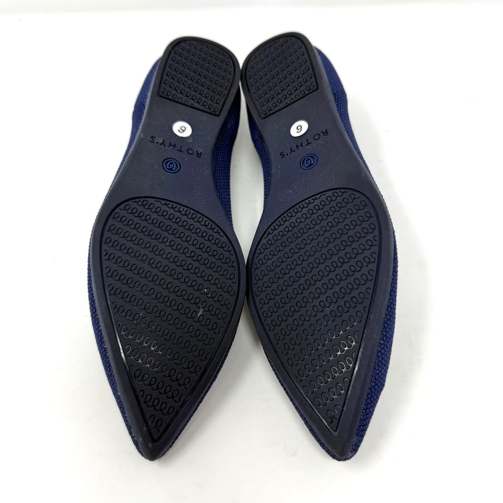Rothys The Point Cobalt Solid Navy Blue Knit Pointed Toe Flats 002-127‎ Womens 6 - Picture 7 of 11